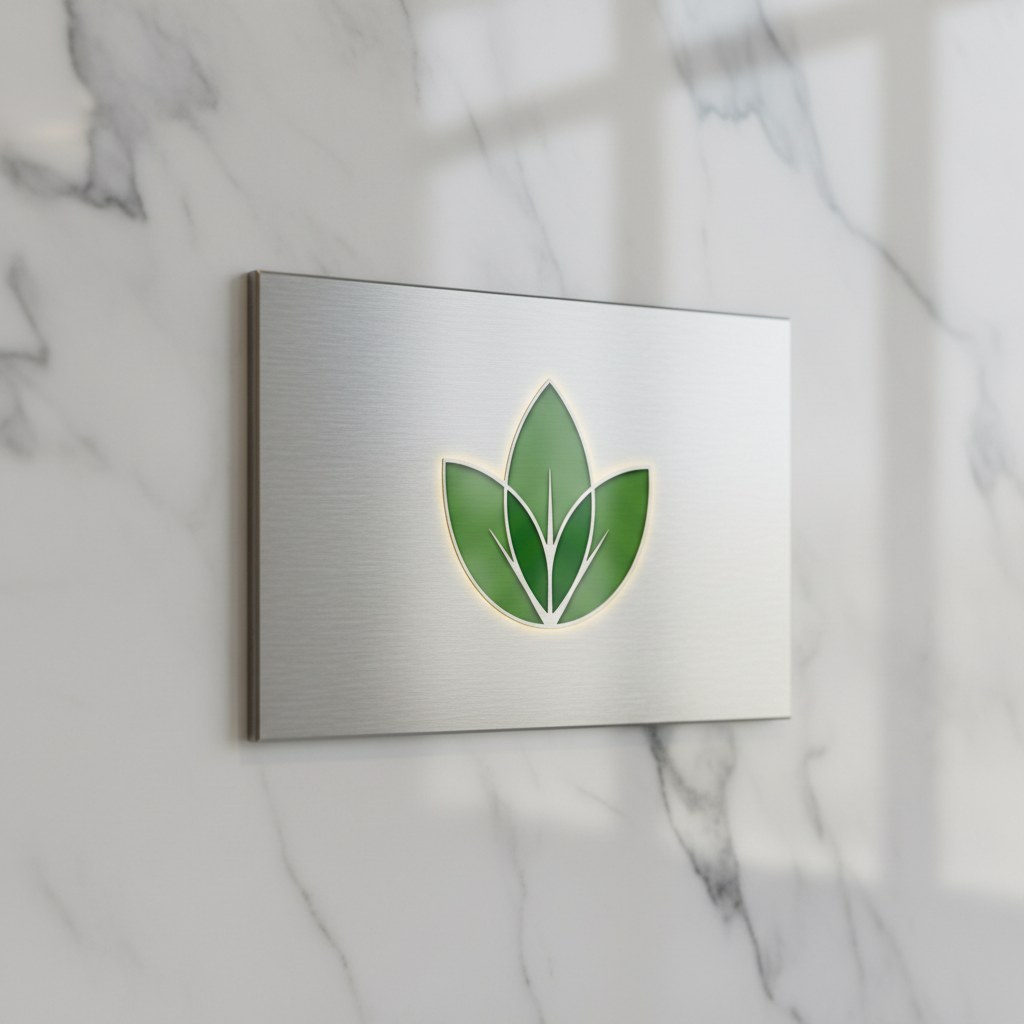 LEED Gold sertifika plakası ofis duvarında