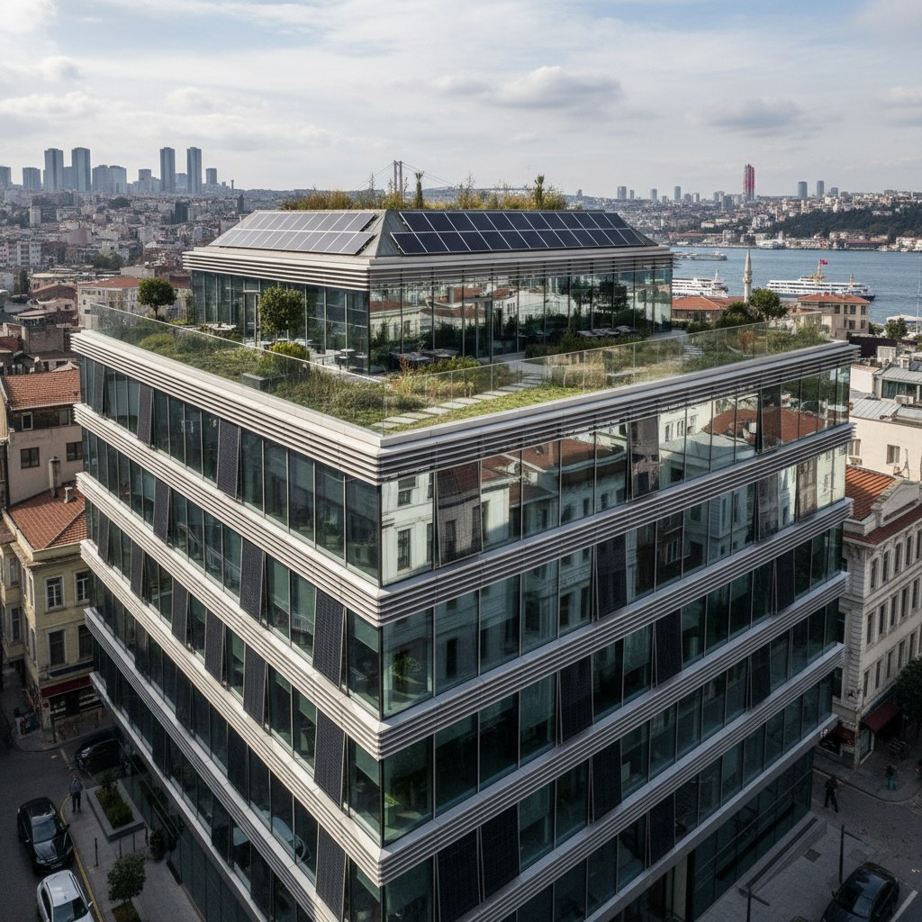 Beşiktaş kurumsal ofis binası — LEED Gold sertifikalı yeşil bina